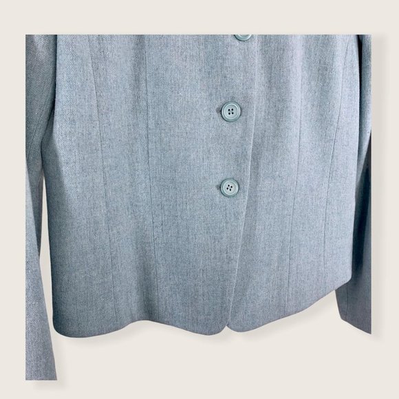 Pendleton Blue Plaid Wool Blazer Midi Length Skirt Set Small - Picture 10 of 16